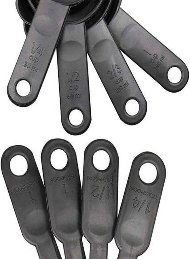 توب هافين طقم أكواب وملاعق قياس من توبهافن، 8 قطع، أسود - Image 3